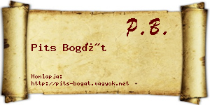 Pits Bogát névjegykártya